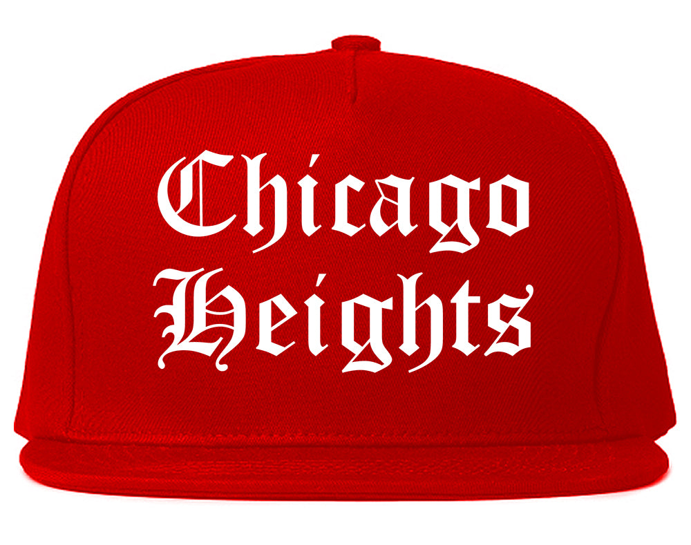 Chicago Heights Illinois IL Old English Mens Snapback Hat Red