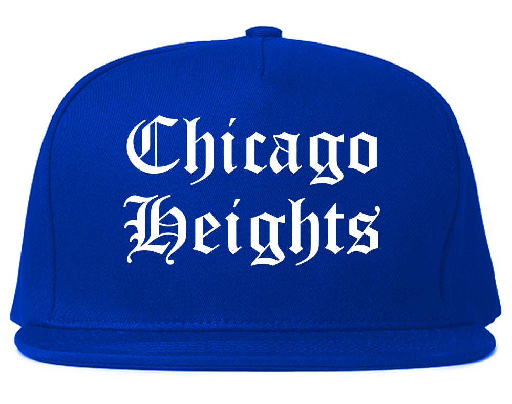 Chicago Heights Illinois IL Old English Mens Snapback Hat Royal Blue