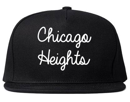Chicago Heights Illinois IL Script Mens Snapback Hat Black