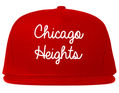 Chicago Heights Illinois IL Script Mens Snapback Hat Red