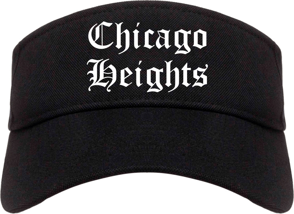 Chicago Heights Illinois IL Old English Mens Visor Cap Hat Black