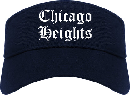 Chicago Heights Illinois IL Old English Mens Visor Cap Hat Navy Blue