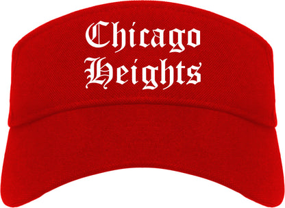 Chicago Heights Illinois IL Old English Mens Visor Cap Hat Red