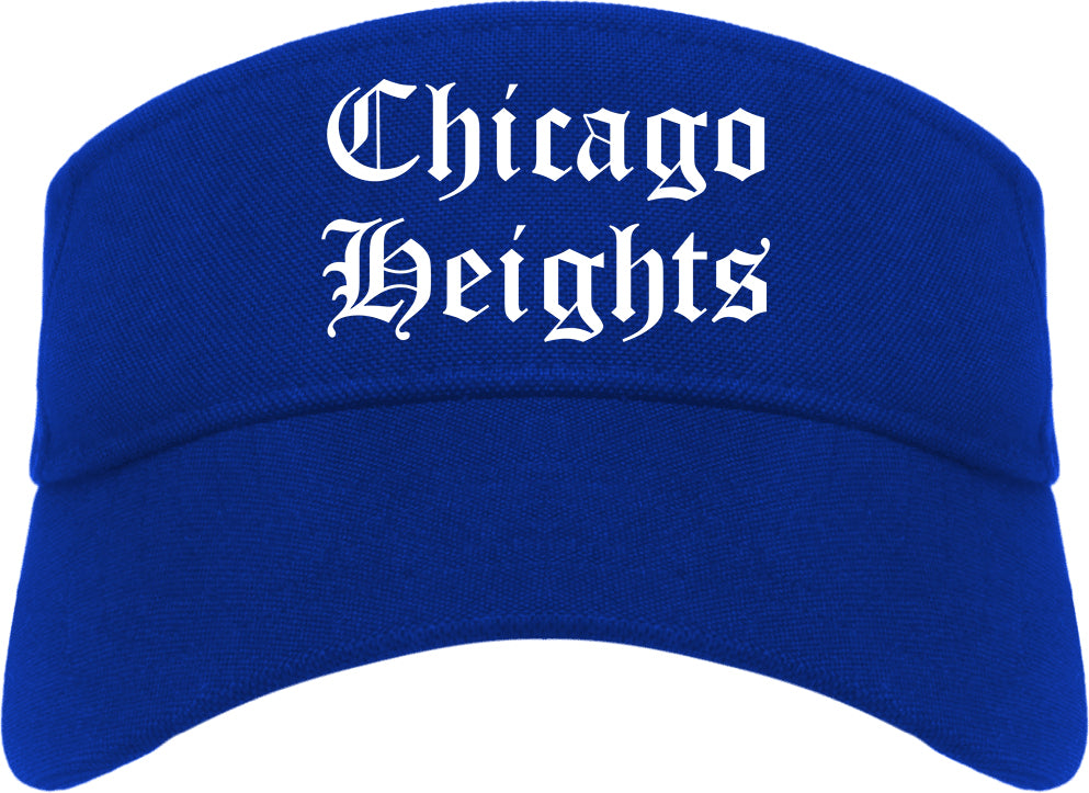 Chicago Heights Illinois IL Old English Mens Visor Cap Hat Royal Blue