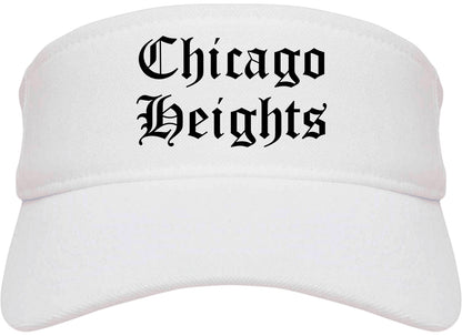 Chicago Heights Illinois IL Old English Mens Visor Cap Hat White