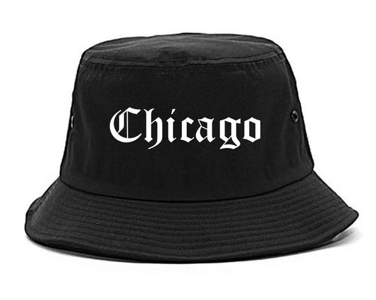 Chicago Illinois IL Old English Mens Bucket Hat Black