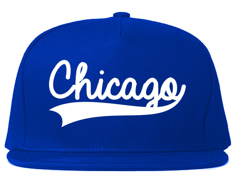 Chicago Old School Varsity Logo Mens Snapback Hat Royal Blue