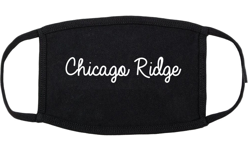 Chicago Ridge Illinois IL Script Cotton Face Mask Black