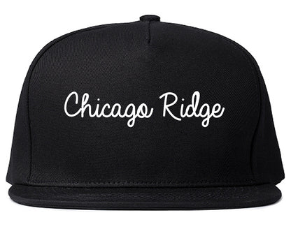 Chicago Ridge Illinois IL Script Mens Snapback Hat Black