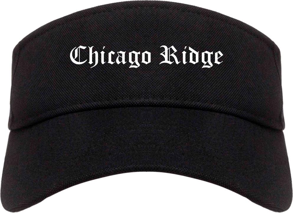 Chicago Ridge Illinois IL Old English Mens Visor Cap Hat Black