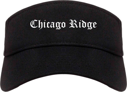 Chicago Ridge Illinois IL Old English Mens Visor Cap Hat Black