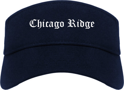 Chicago Ridge Illinois IL Old English Mens Visor Cap Hat Navy Blue