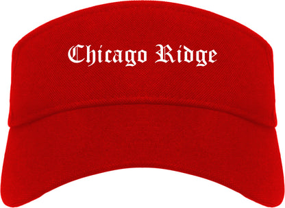 Chicago Ridge Illinois IL Old English Mens Visor Cap Hat Red