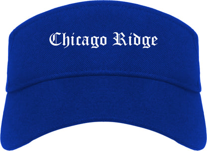 Chicago Ridge Illinois IL Old English Mens Visor Cap Hat Royal Blue