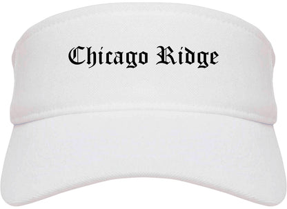 Chicago Ridge Illinois IL Old English Mens Visor Cap Hat White