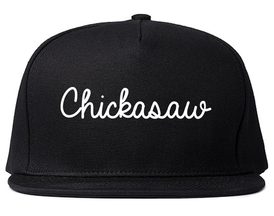 Chickasaw Alabama AL Script Mens Snapback Hat Black