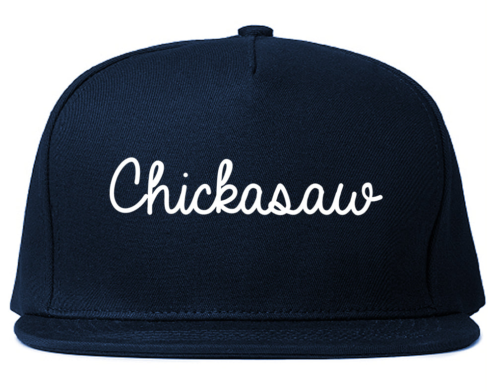 Chickasaw Alabama AL Script Mens Snapback Hat Navy Blue