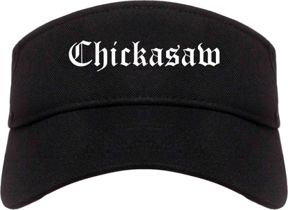 Chickasaw Alabama AL Old English Mens Visor Cap Hat Black
