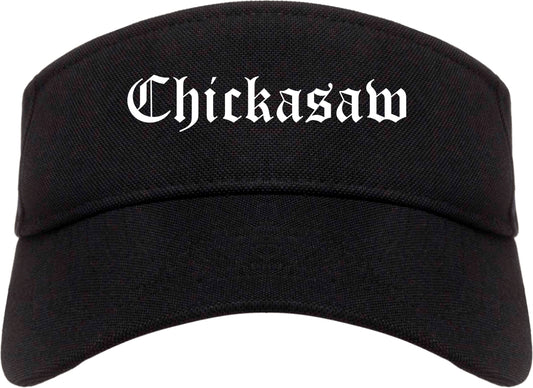 Chickasaw Alabama AL Old English Mens Visor Cap Hat Black