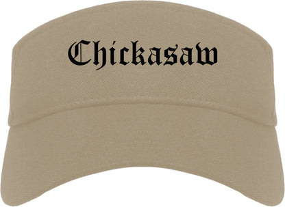 Chickasaw Alabama AL Old English Mens Visor Cap Hat Khaki
