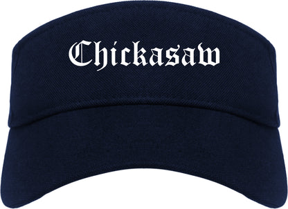 Chickasaw Alabama AL Old English Mens Visor Cap Hat Navy Blue