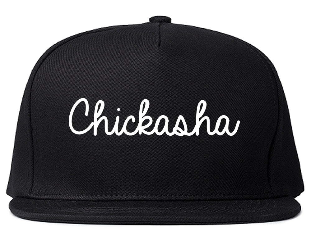 Chickasha Oklahoma OK Script Mens Snapback Hat Black