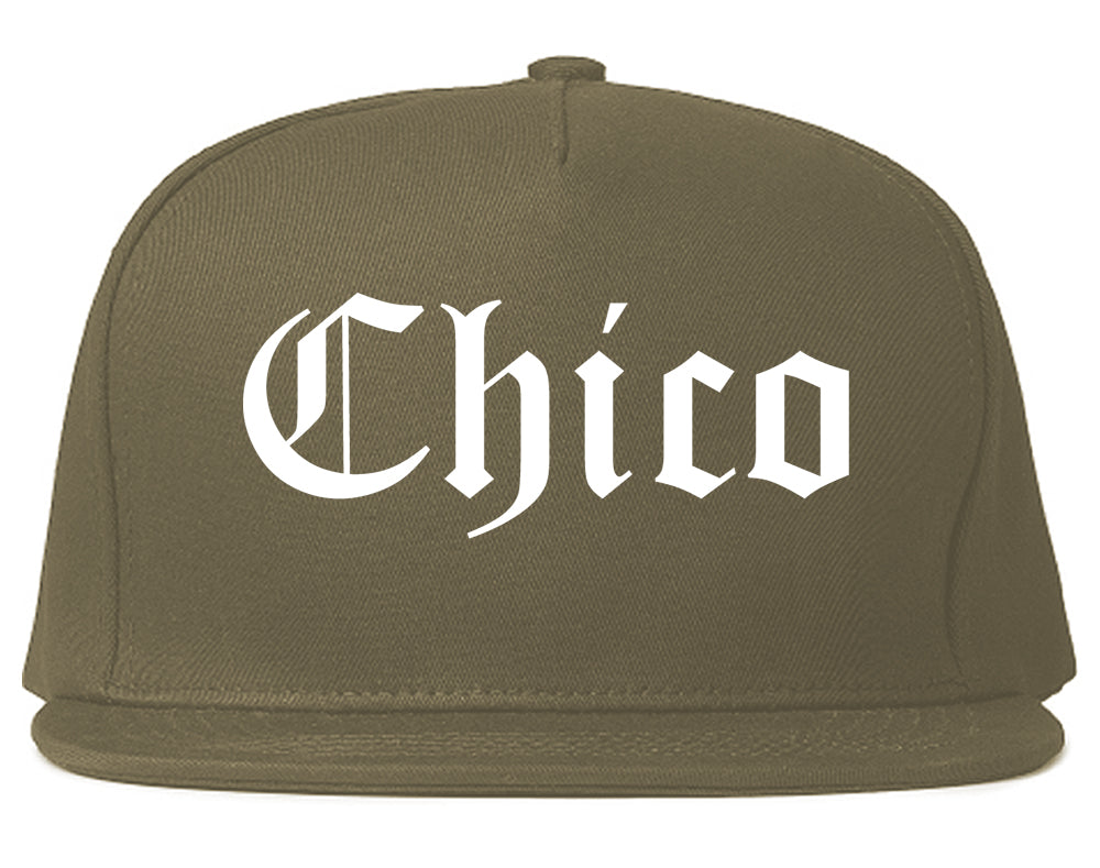 Chico California CA Old English Mens Snapback Hat Grey