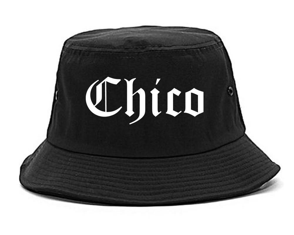 Chico California CA Old English Mens Bucket Hat Black