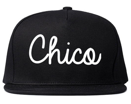 Chico California CA Script Mens Snapback Hat Black