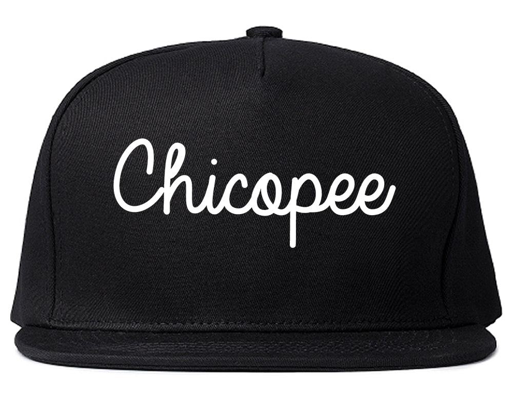 Chicopee Massachusetts MA Script Mens Snapback Hat Black