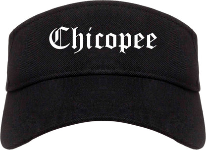Chicopee Massachusetts MA Old English Mens Visor Cap Hat Black
