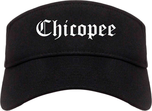 Chicopee Massachusetts MA Old English Mens Visor Cap Hat Black