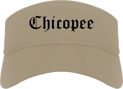 Chicopee Massachusetts MA Old English Mens Visor Cap Hat Khaki