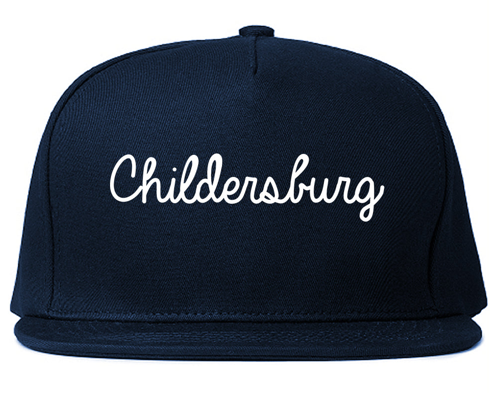 Childersburg Alabama AL Script Mens Snapback Hat Navy Blue