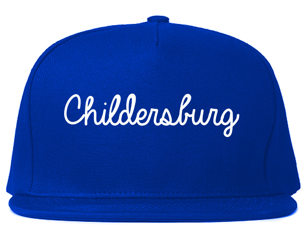Childersburg Alabama AL Script Mens Snapback Hat Royal Blue