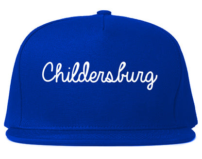 Childersburg Alabama AL Script Mens Snapback Hat Royal Blue