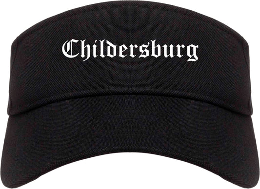 Childersburg Alabama AL Old English Mens Visor Cap Hat Black