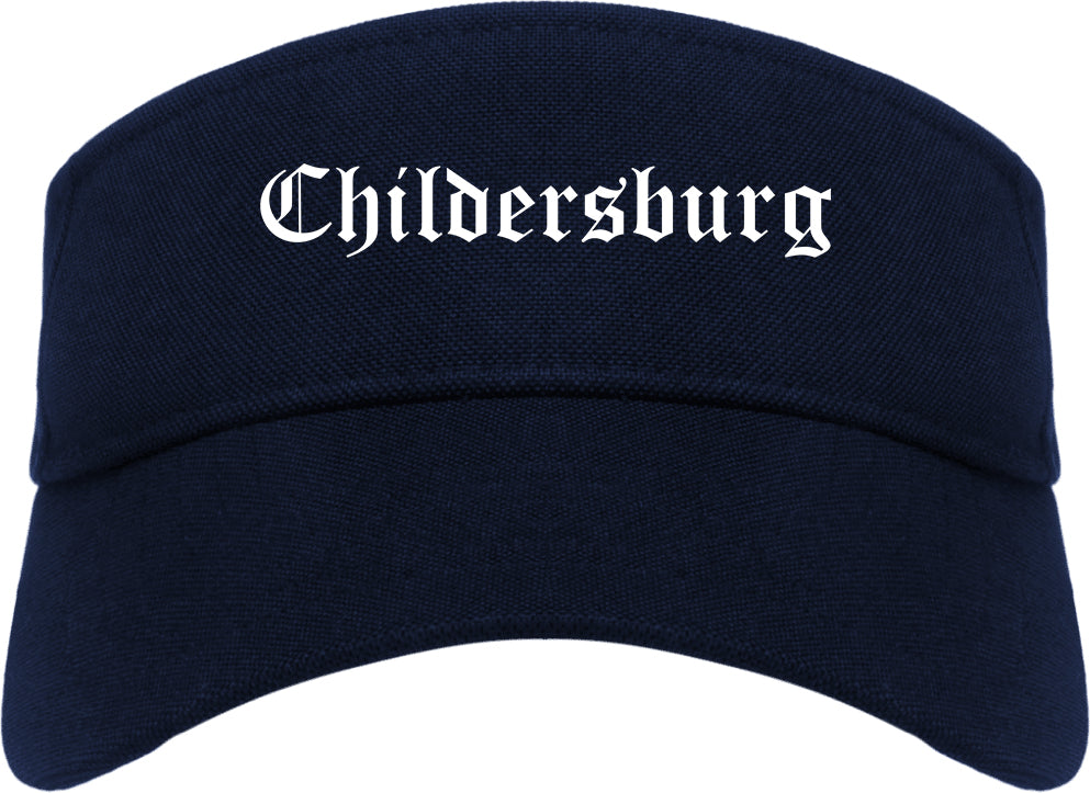 Childersburg Alabama AL Old English Mens Visor Cap Hat Navy Blue