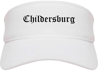 Childersburg Alabama AL Old English Mens Visor Cap Hat White