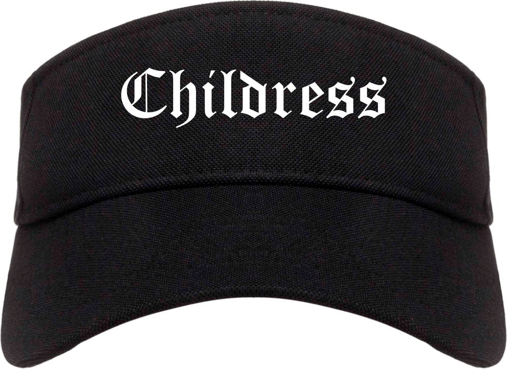 Childress Texas TX Old English Mens Visor Cap Hat Black