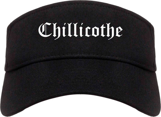 Chillicothe Illinois IL Old English Mens Visor Cap Hat Black
