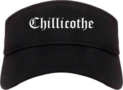 Chillicothe Missouri MO Old English Mens Visor Cap Hat Black