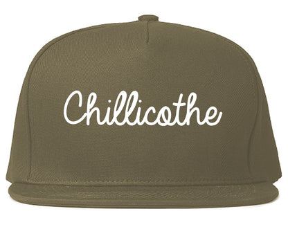 Chillicothe Ohio OH Script Mens Snapback Hat Grey