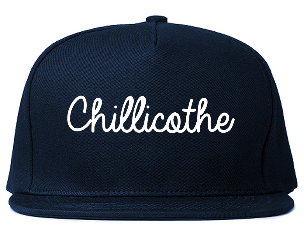 Chillicothe Ohio OH Script Mens Snapback Hat Navy Blue