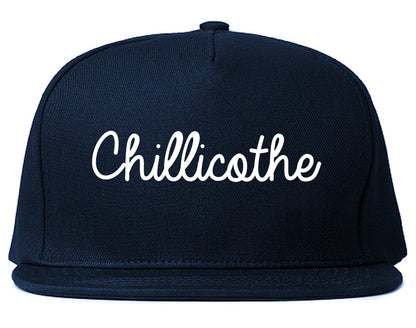 Chillicothe Ohio OH Script Mens Snapback Hat Navy Blue