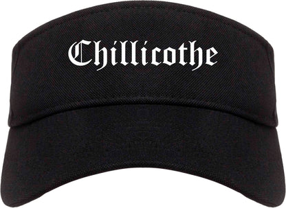 Chillicothe Ohio OH Old English Mens Visor Cap Hat Black