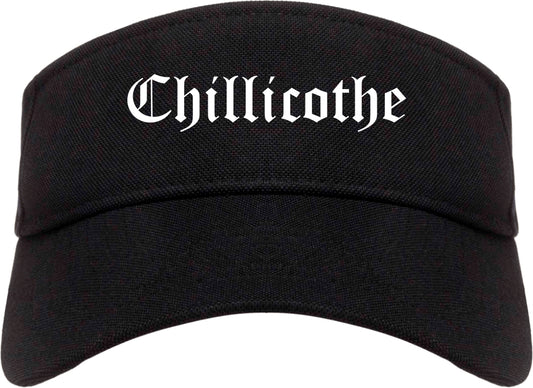 Chillicothe Ohio OH Old English Mens Visor Cap Hat Black