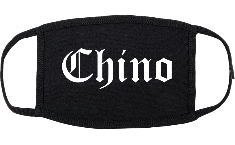 Chino California CA Old English Cotton Face Mask Black