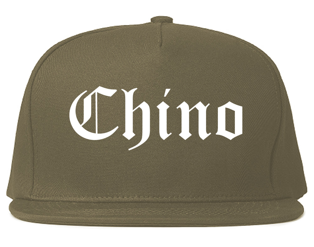 Chino California CA Old English Mens Snapback Hat Grey