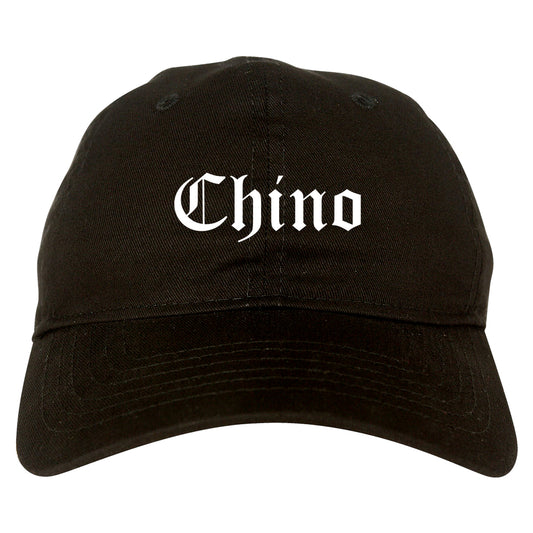 Chino California CA Old English Mens Dad Hat Baseball Cap Black